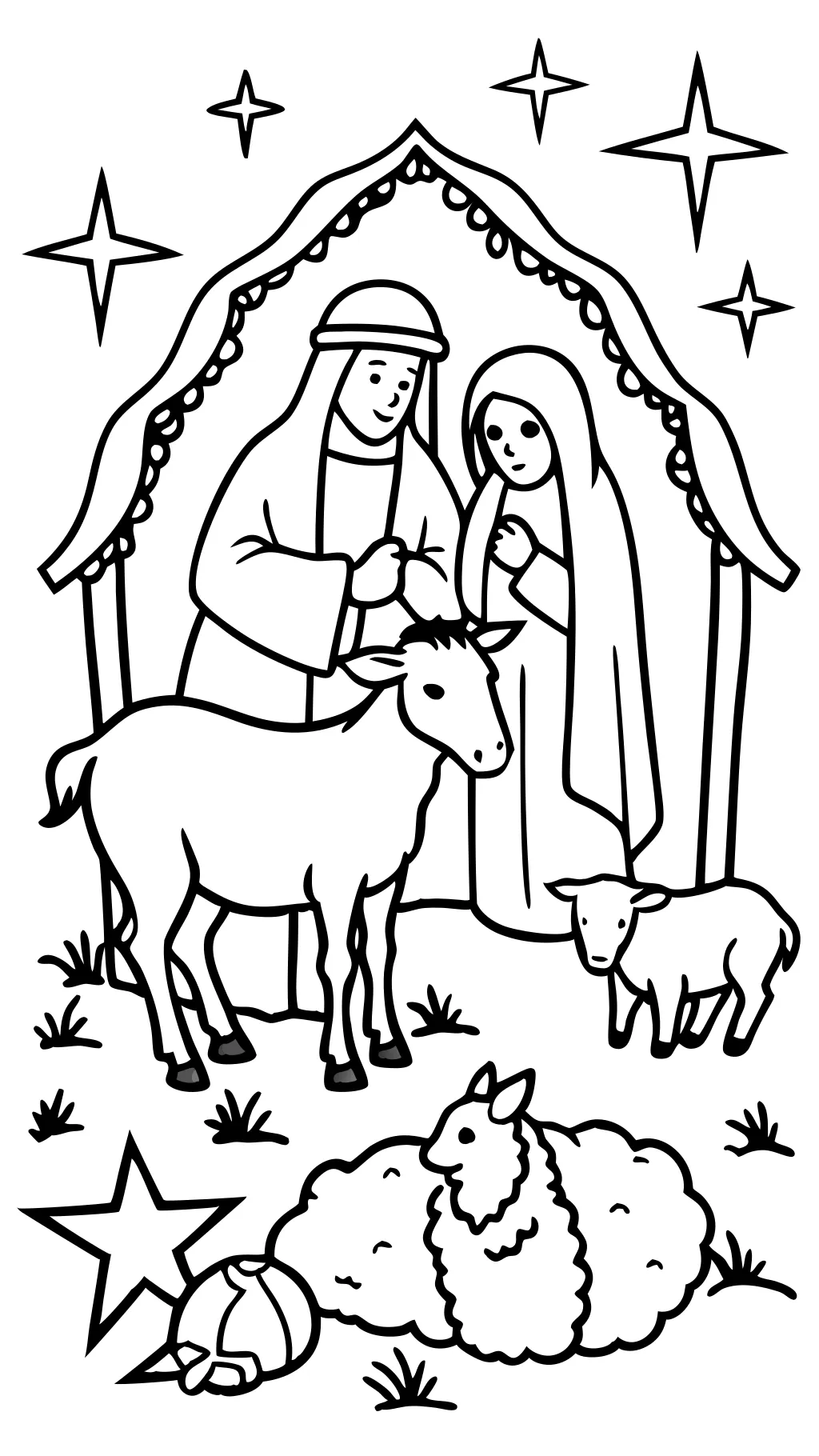 jesus in a manger coloring page